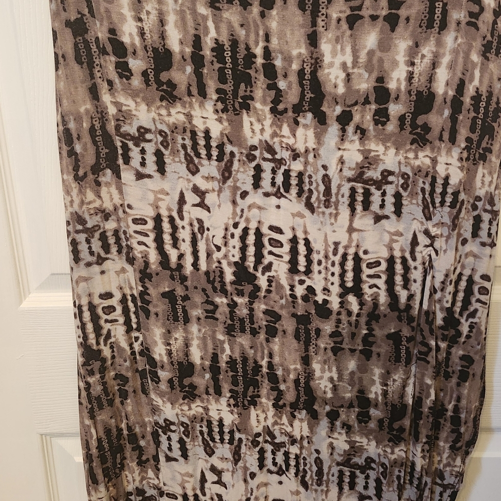 #56 Grounded Collection - Brown Abstract Patterned Maxi Skirt